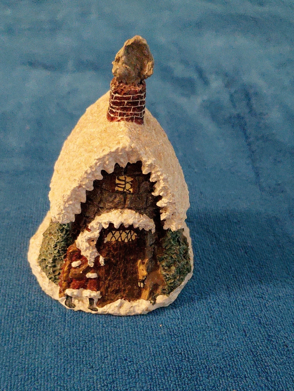 Linda Lindquist Baldwin Enesco Santa's Cottage Belnickle Christmas Bell Figurine